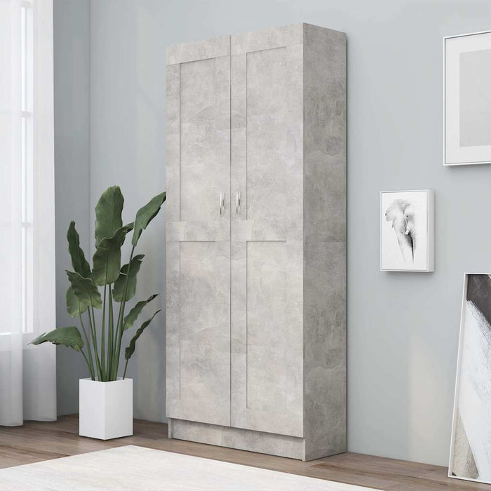 Bibliotecă, gri beton, 82,5 x 30,5 x 185,5 cm, lemn prelucrat WALTI