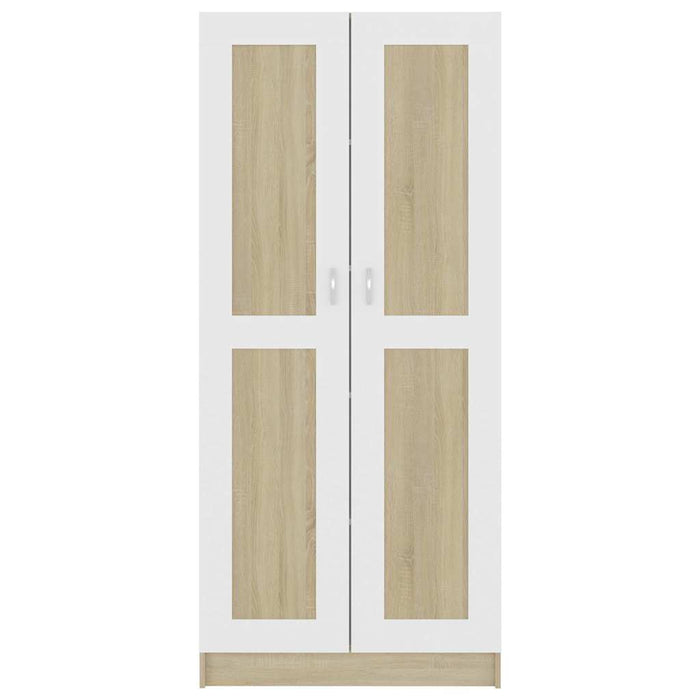 Bibliotecă, alb și stejar Sonoma, 82,5 x 30,5 x 185,5 cm, PAL WALTI