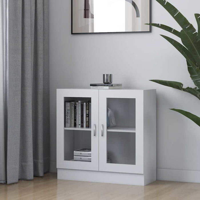 Dulap cu vitrină, alb, 82,5 x 30,5 x 80 cm, lemn prelucrat - WALTI WALTI