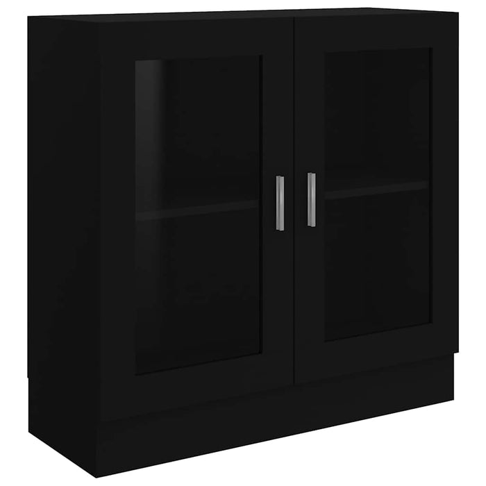 Dulap cu vitrină, negru, 82,5x30,5x80 cm, lemn prelucrat - WALTI WALTI