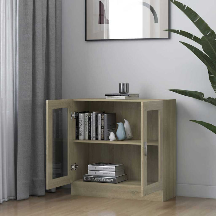 Dulap cu vitrină, stejar sonoma 82,5x30,5x80 cm lemn prelucrat - WALTI WALTI