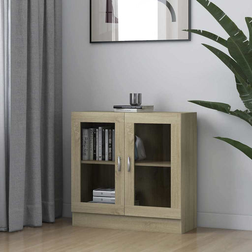 Dulap cu vitrină, stejar sonoma 82,5x30,5x80 cm lemn prelucrat - WALTI WALTI