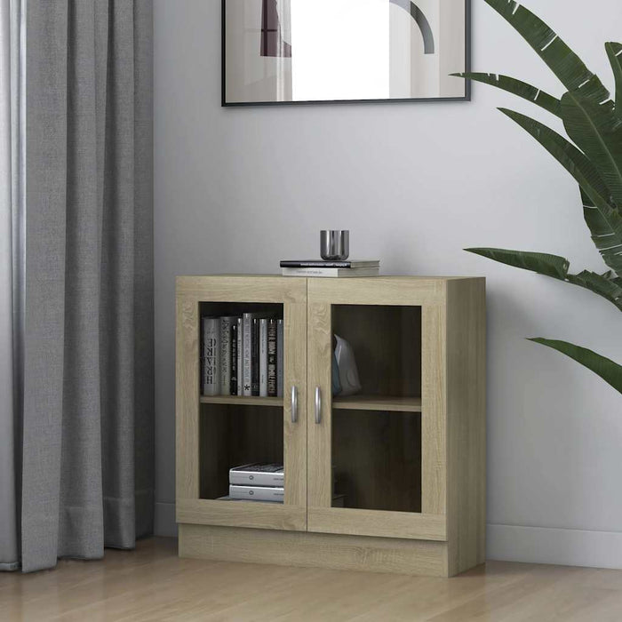 Dulap cu vitrină, stejar sonoma 82,5x30,5x80 cm lemn prelucrat - WALTI WALTI