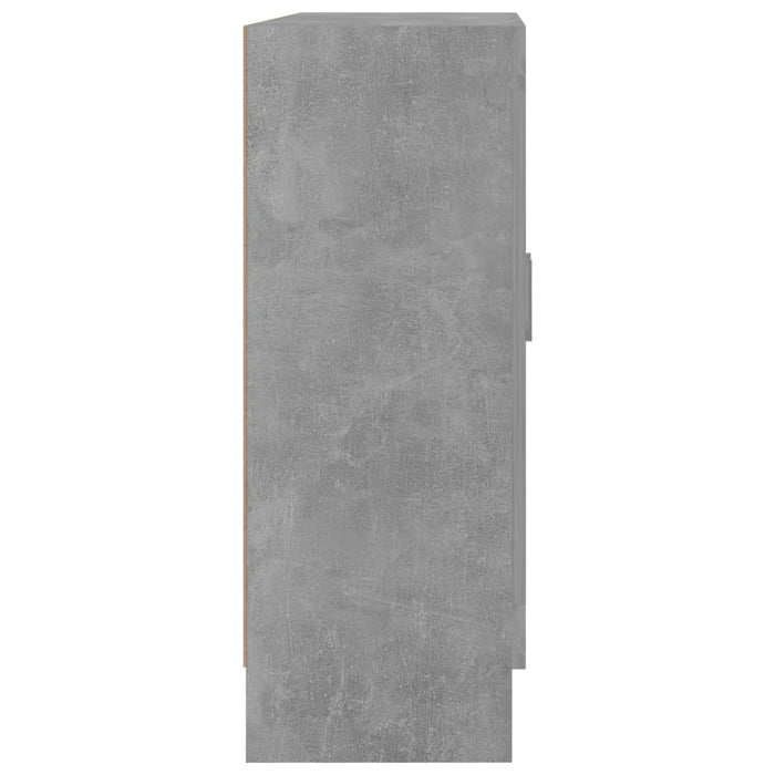 Dulap cu vitrină, gri beton, 82,5x30,5x80 cm, lemn prelucrat - WALTI WALTI