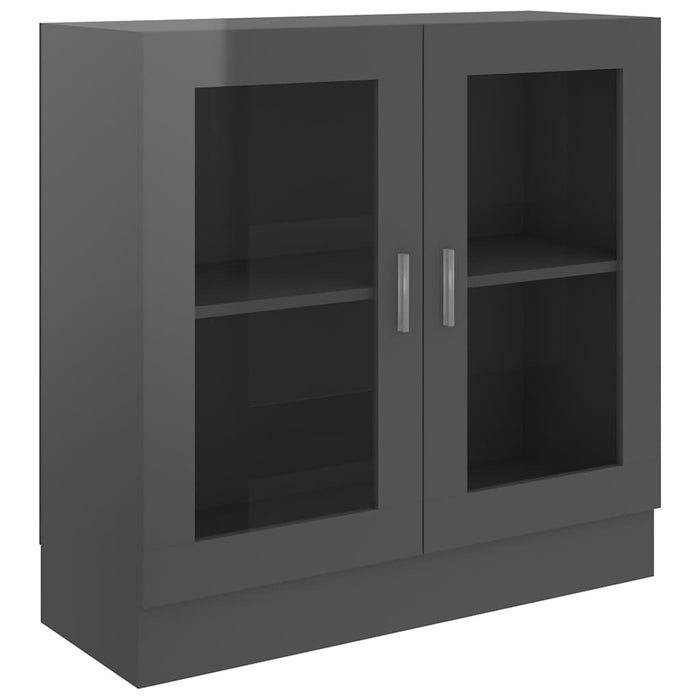 Dulap cu vitrină, gri extralucios, 82,5 x 30,5 x 80 cm, PAL WALTI