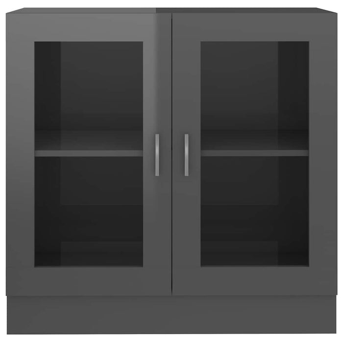 Dulap cu vitrină, gri extralucios, 82,5 x 30,5 x 80 cm, PAL WALTI
