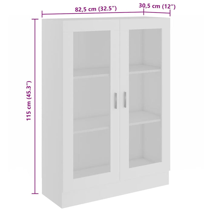 Dulap cu vitrină, alb, 82,5 x 30,5 x 115 cm, lemn prelucrat - WALTI WALTI