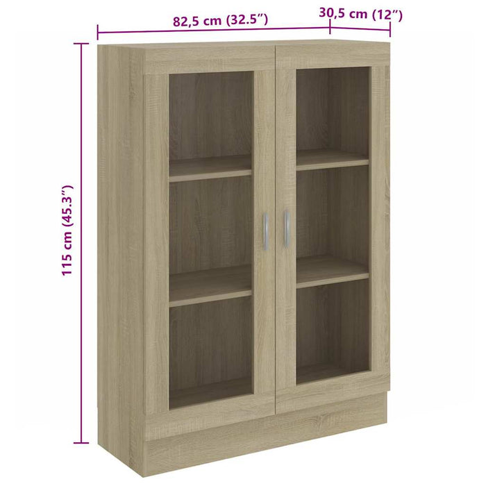 Dulap cu vitrină stejar sonoma 82,5x30,5x115 cm lemn prelucrat - WALTI WALTI