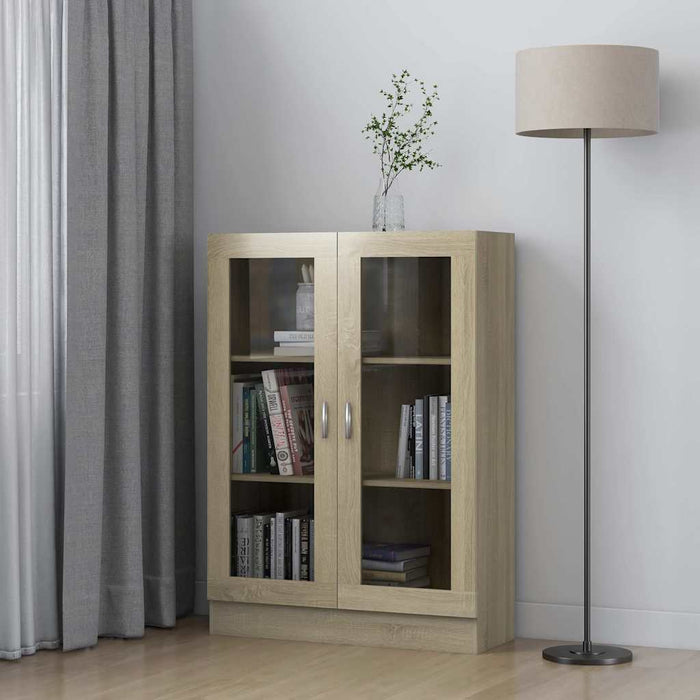 Dulap cu vitrină stejar sonoma 82,5x30,5x115 cm lemn prelucrat - WALTI WALTI