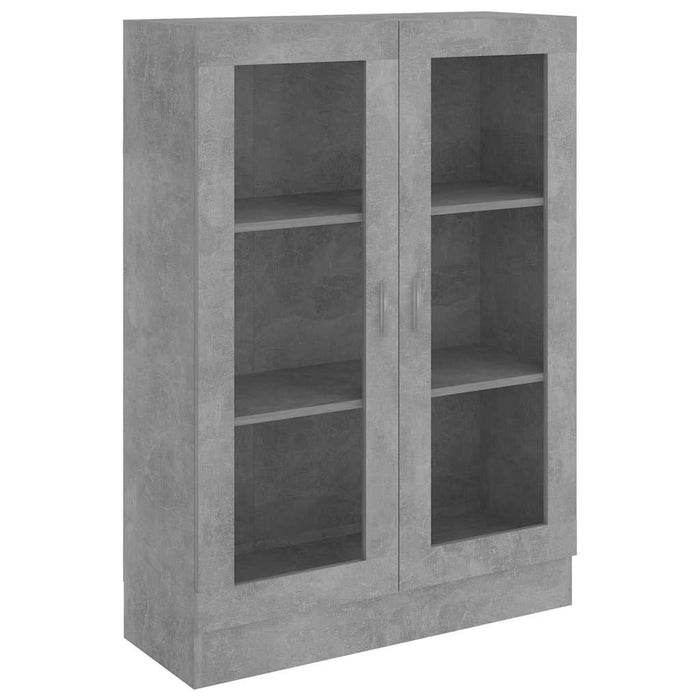 Dulap cu vitrină, gri beton, 82,5x30,5x115 cm, lemn prelucrat - WALTI WALTI