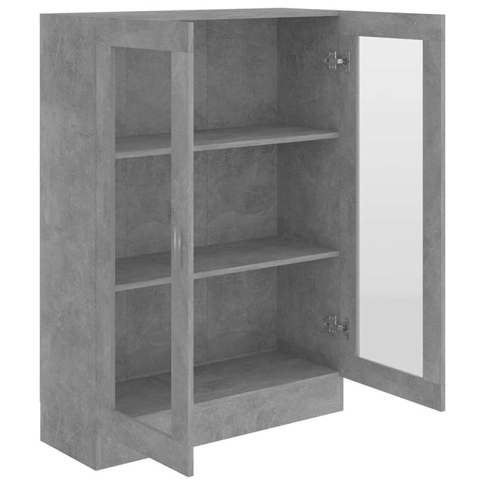Dulap cu vitrină, gri beton, 82,5x30,5x115 cm, lemn prelucrat - WALTI WALTI