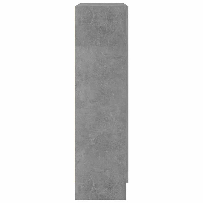 Dulap cu vitrină, gri beton, 82,5x30,5x115 cm, lemn prelucrat - WALTI WALTI