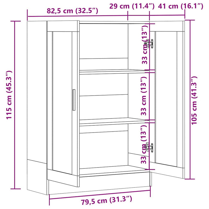 Dulap cu vitrină, gri beton, 82,5x30,5x115 cm, lemn prelucrat - WALTI WALTI