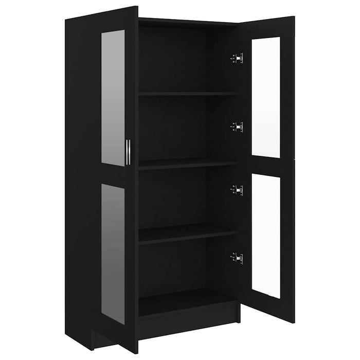 Dulap cu vitrină, negru, 82,5x30,5x150 cm, lemn prelucrat - WALTI WALTI