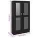Dulap cu vitrină, negru, 82,5x30,5x150 cm, lemn prelucrat - WALTI WALTI