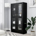 Dulap cu vitrină, negru, 82,5x30,5x150 cm, lemn prelucrat - WALTI WALTI