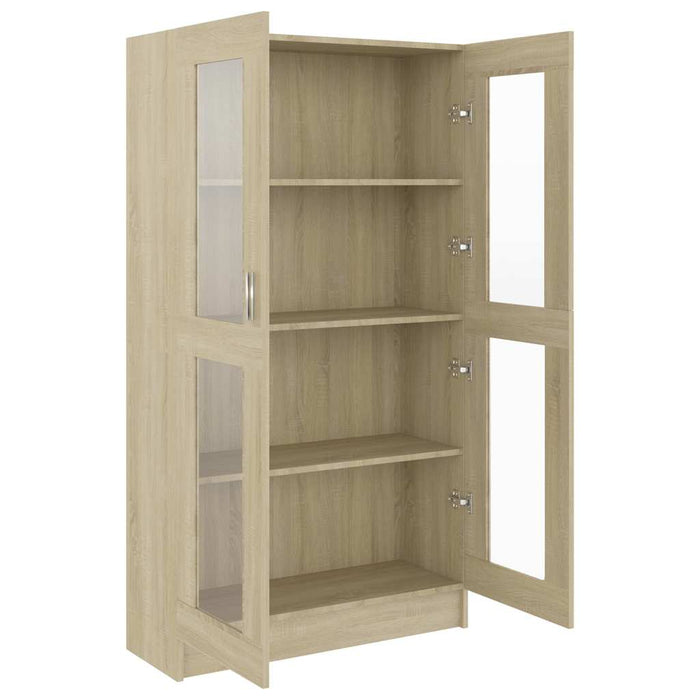 Dulap cu vitrină stejar sonoma 82,5x30,5x150 cm, lemn prelucrat - WALTI WALTI