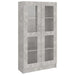 Dulap cu vitrină, gri beton, 82,5x30,5x150 cm, lemn prelucrat - WALTI WALTI