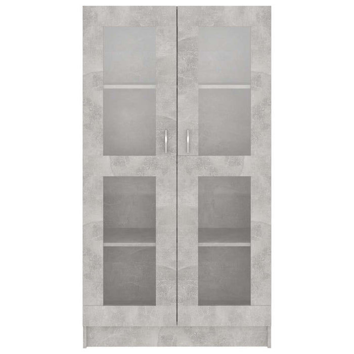Dulap cu vitrină, gri beton, 82,5x30,5x150 cm, lemn prelucrat - WALTI WALTI