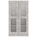 Dulap cu vitrină, gri beton, 82,5x30,5x150 cm, lemn prelucrat - WALTI WALTI