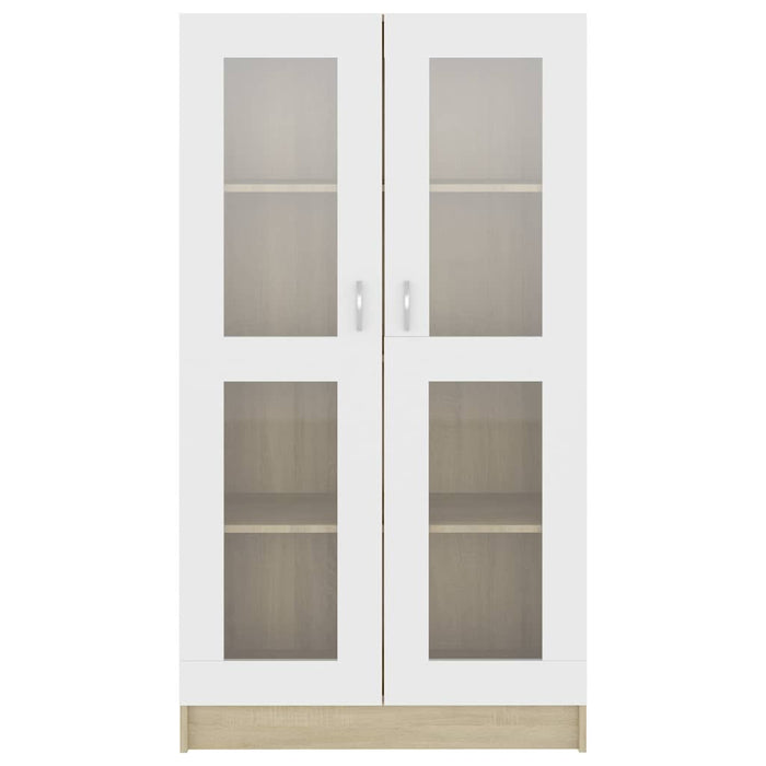 Dulap cu vitrină, alb&stejar Sonoma, 82,5 x 30,5 x 150 cm, PAL WALTI