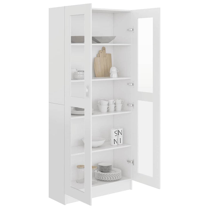 Dulap cu vitrină, alb, 82,5 x 30,5 x 185 cm, lemn prelucrat - WALTI WALTI