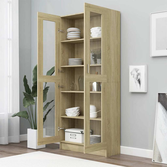 Dulap vitrină, stejar sonoma 82,5x30,5x185 cm lemn prelucrat - WALTI WALTI