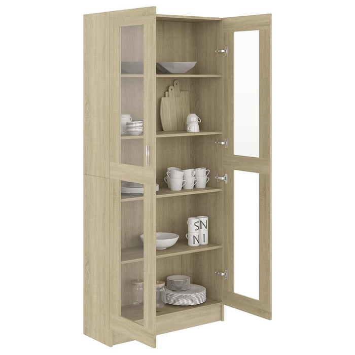 Dulap vitrină, stejar sonoma 82,5x30,5x185 cm lemn prelucrat - WALTI WALTI