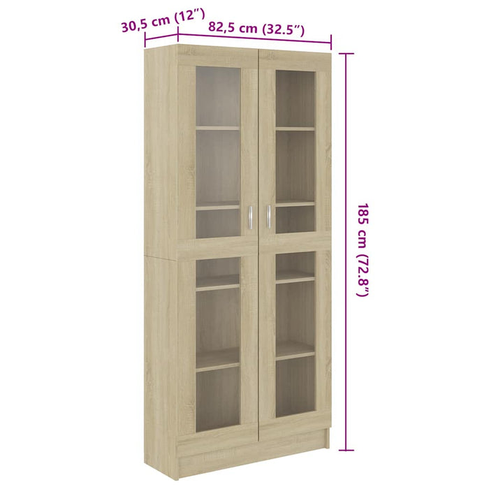 Dulap vitrină, stejar sonoma 82,5x30,5x185 cm lemn prelucrat - WALTI WALTI