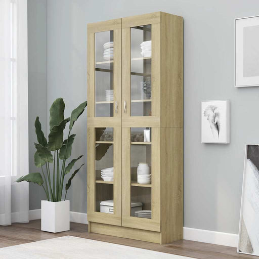 Dulap vitrină, stejar sonoma 82,5x30,5x185 cm lemn prelucrat - WALTI WALTI