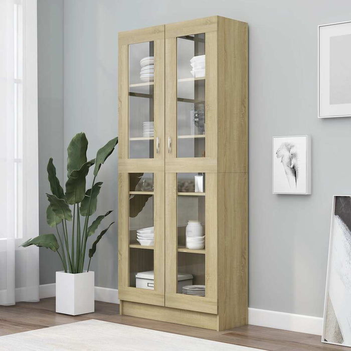 Dulap vitrină, stejar sonoma 82,5x30,5x185 cm lemn prelucrat - WALTI WALTI
