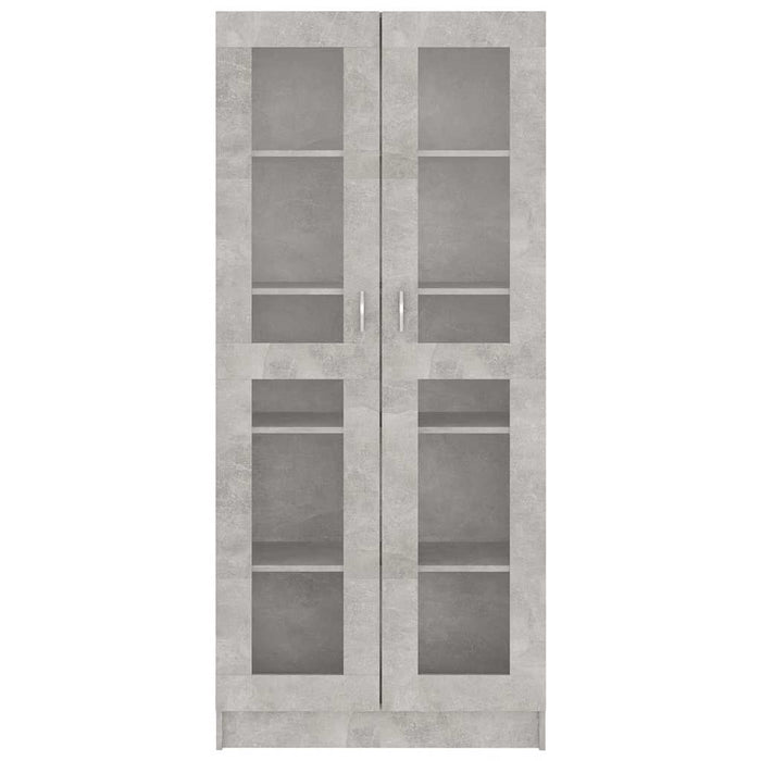 Dulap cu vitrină, gri beton, 82,5x30,5x185 cm, lemn prelucrat WALTI
