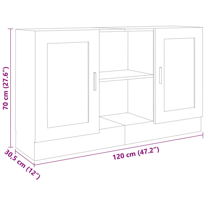 Dulap, stejar sonoma, 120x30,5x70 cm, lemn prelucrat - WALTI WALTI