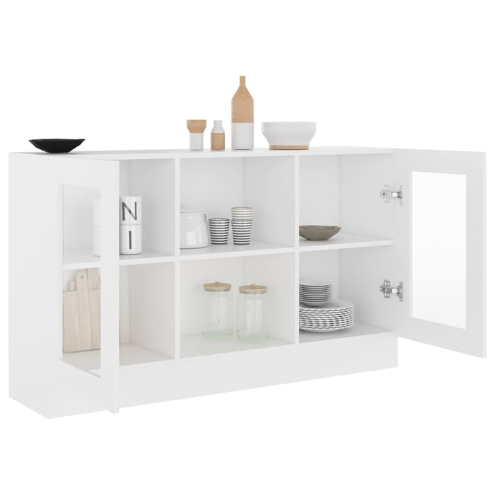 Dulap cu vitrină, alb, 120 x 30,5 x 70 cm, lemn prelucrat - WALTI WALTI