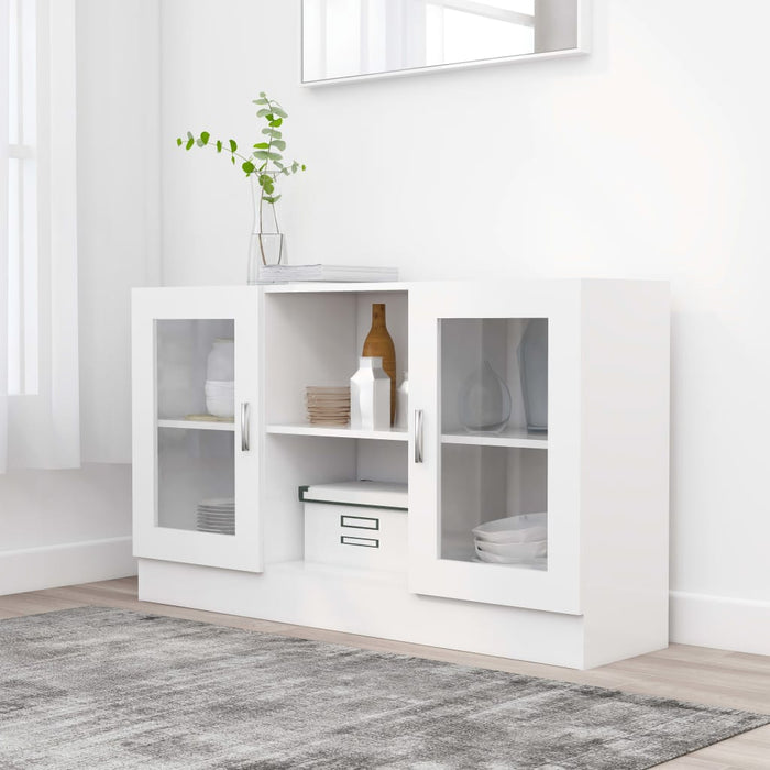 Dulap cu vitrină, alb, 120 x 30,5 x 70 cm, lemn prelucrat - WALTI WALTI
