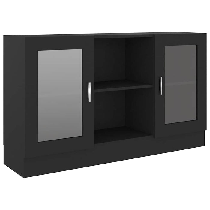 Dulap cu vitrină, negru, 120 x 30,5 x 70 cm, lemn prelucrat - WALTI WALTI