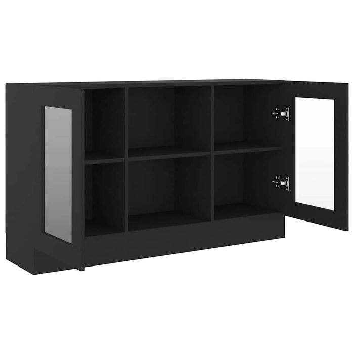 Dulap cu vitrină, negru, 120 x 30,5 x 70 cm, lemn prelucrat - WALTI WALTI