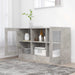 Dulap cu vitrină, gri beton, 120x30,5x70 cm, lemn prelucrat - WALTI WALTI