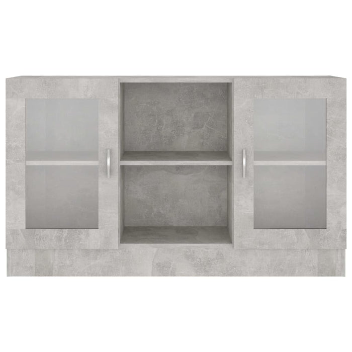 Dulap cu vitrină, gri beton, 120x30,5x70 cm, lemn prelucrat - WALTI WALTI