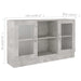 Dulap cu vitrină, gri beton, 120x30,5x70 cm, lemn prelucrat - WALTI WALTI