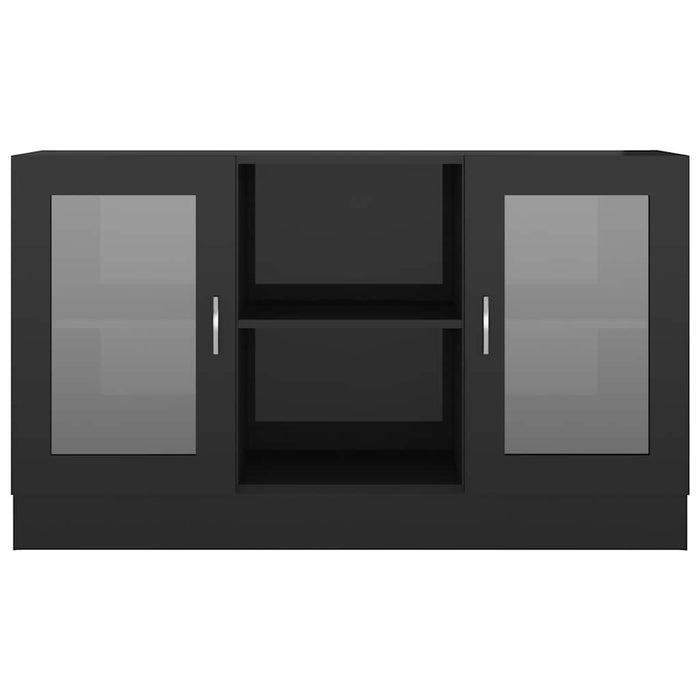 Dulap vitrină, negru extralucios, 120x30,5x70 cm lemn prelucrat WALTI