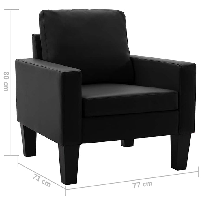 Set de canapele, 2 piese, negru, piele ecologică WALTI