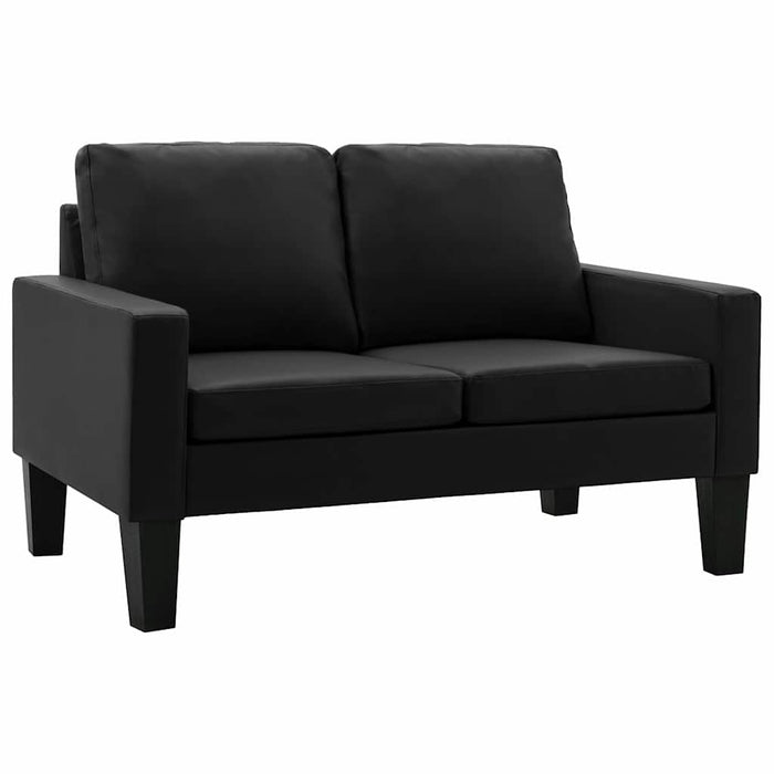 Set de canapele, 2 piese, negru, piele ecologică WALTI