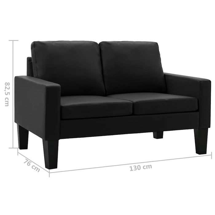 Set de canapele, 2 piese, negru, piele ecologică WALTI