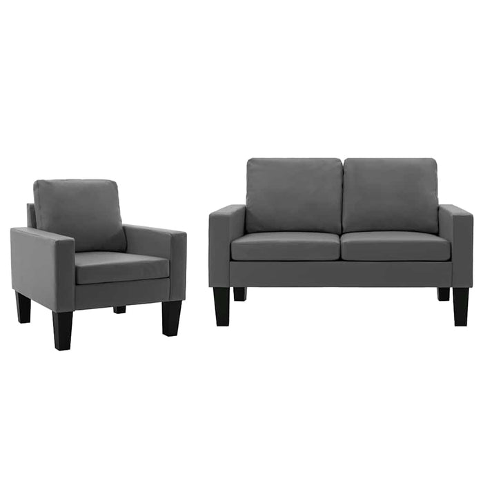 Set de canapele, 2 piese, gri, piele ecologică WALTI