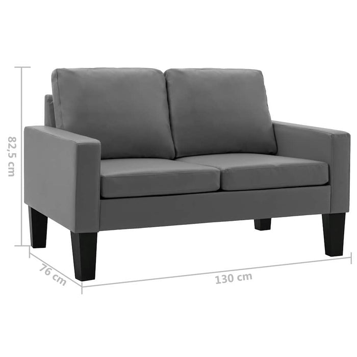 Set de canapele, 2 piese, gri, piele ecologică WALTI