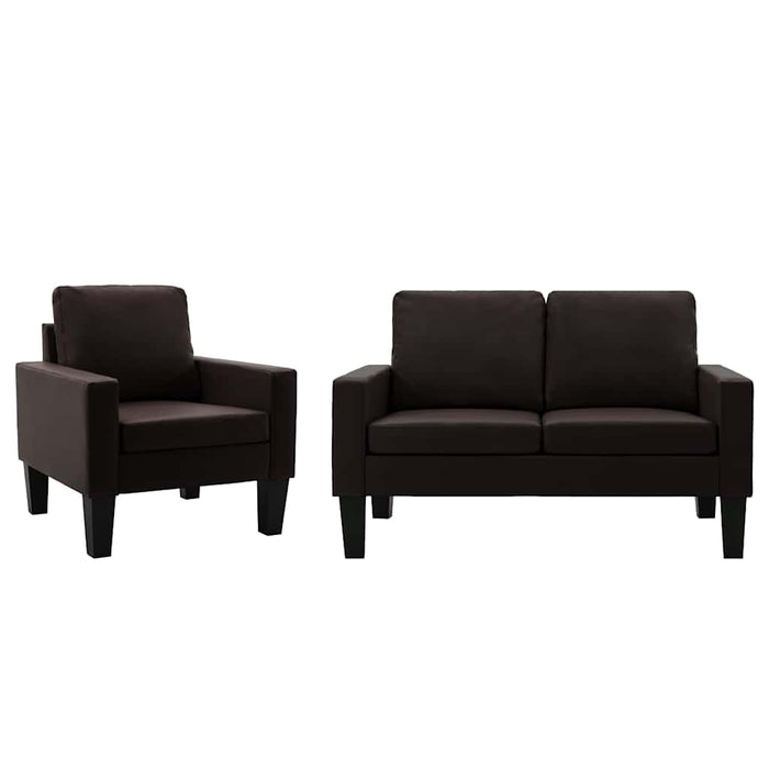 Set de canapele, 2 piese, maro, piele ecologică WALTI