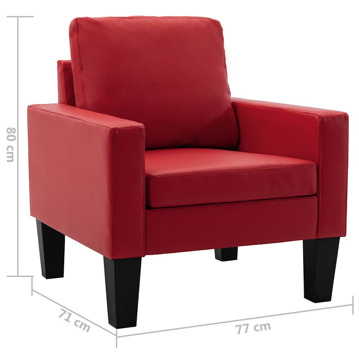 Set de canapele, 2 piese, roșu, piele ecologică WALTI
