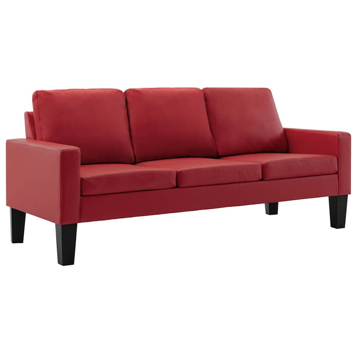 Set de canapele, 2 piese, roșu, piele ecologică WALTI