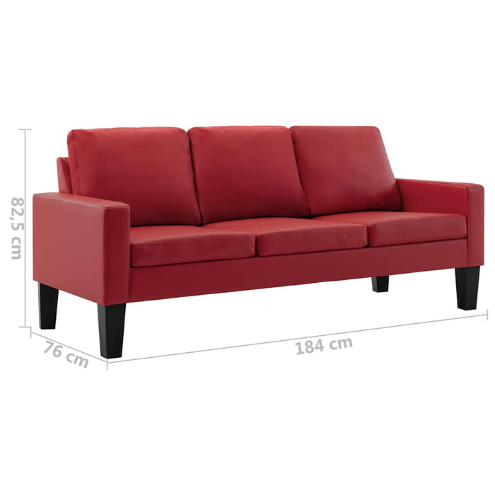 Set de canapele, 2 piese, roșu, piele ecologică WALTI